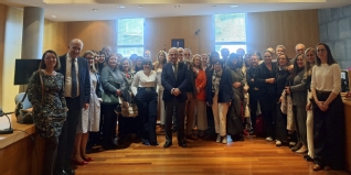 El presidente Chamorro con los magistrados y magistradas titulares de la Audiencia Provincial y los juzgados de Oviedo